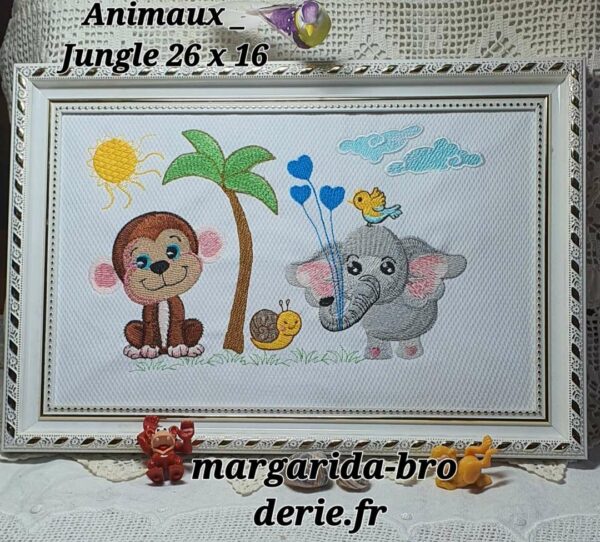 Margarida Broderie - Motifs machines à broder, broderie, FSL, ITH, Appliqués, Redwork, Motifs gratuits - Animaux jungle (avec vidéo)