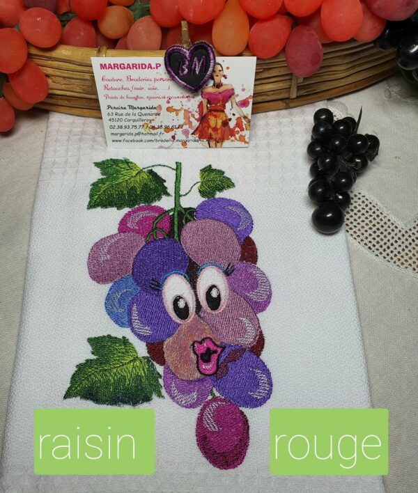Margarida Broderie - Motifs machines à broder, broderie, FSL, ITH, Appliqués, Redwork, Motifs gratuits - Raisin rouge