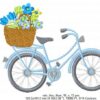 Margarida Broderie - Motifs machines à broder, broderie, FSL, ITH, Appliqués, Redwork, Motifs gratuits - Vélo fleuri rose