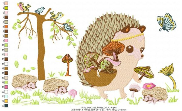 Margarida Broderie - Motifs machines à broder, broderie, FSL, ITH, Appliqués, Redwork, Motifs gratuits - Vicky avec ses Bébés