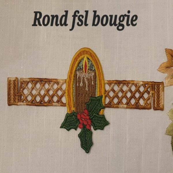 Margarida Broderie - Motifs machines à broder, broderie, FSL, ITH, Appliqués, Redwork, Motifs gratuits - Bougie – Rond de serviette (FSL) (avec vidéo)