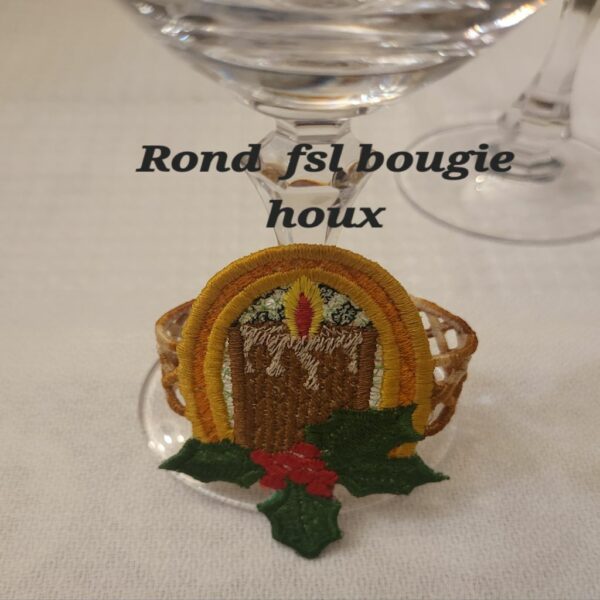 Margarida Broderie - Motifs machines à broder, broderie, FSL, ITH, Appliqués, Redwork, Motifs gratuits - Bougie – Rond de serviette (FSL) (avec vidéo)