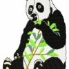 Margarida Broderie - Motifs machines à broder, broderie, FSL, ITH, Appliqués, Redwork, Motifs gratuits - Panda bambou fleuri