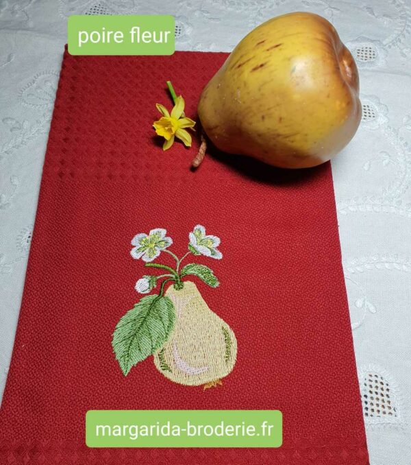 Margarida Broderie - Motifs machines à broder, broderie, FSL, ITH, Appliqués, Redwork, Motifs gratuits - Poire fleurs