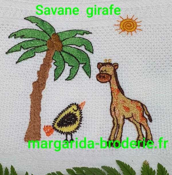 Margarida Broderie - Motifs machines à broder, broderie, FSL, ITH, Appliqués, Redwork, Motifs gratuits - Savane girafe
