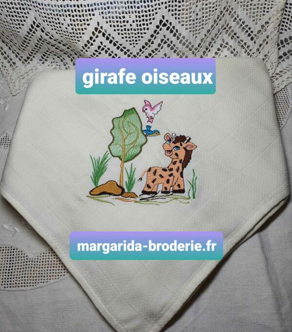 Margarida Broderie - Motifs machines à broder, broderie, FSL, ITH, Appliqués, Redwork, Motifs gratuits - Girafe oiseaux