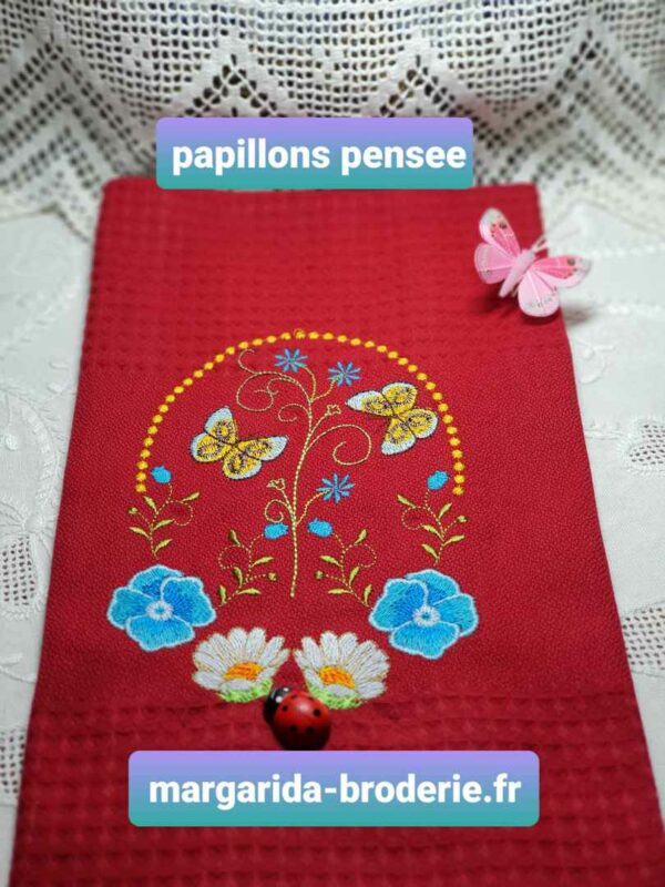 Margarida Broderie - Motifs machines à broder, broderie, FSL, ITH, Appliqués, Redwork, Motifs gratuits - Papillons pensées