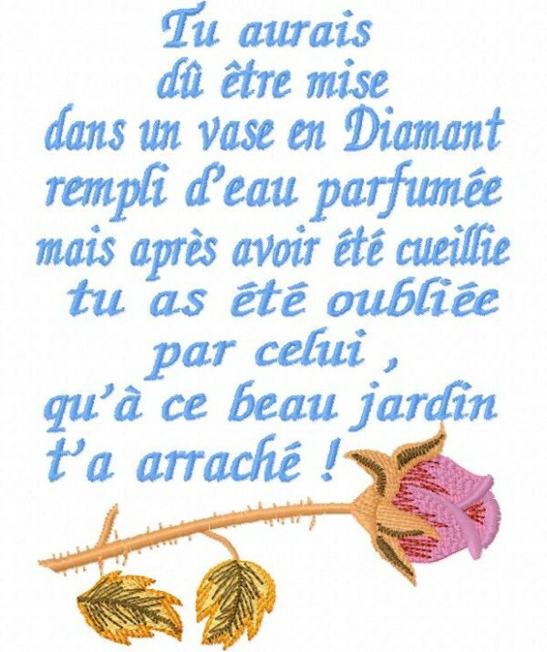 Margarida Broderie - Motifs machines à broder, broderie, FSL, ITH, Appliqués, Redwork, Motifs gratuits - Rose fanée