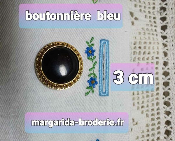 Margarida Broderie - Motifs machines à broder, broderie, FSL, ITH, Appliqués, Redwork, Motifs gratuits - Boutonnière bleue