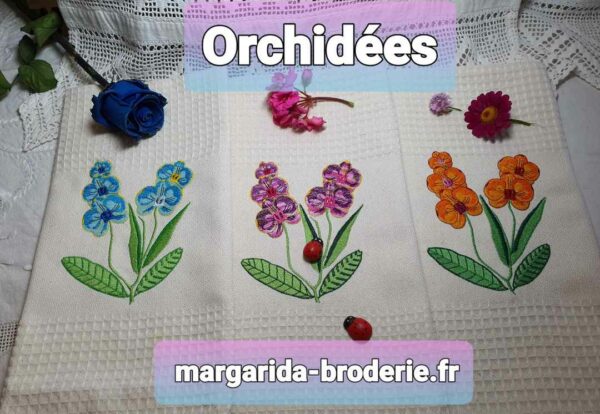 Margarida Broderie - Motifs machines à broder, broderie, FSL, ITH, Appliqués, Redwork, Motifs gratuits - Orchidées