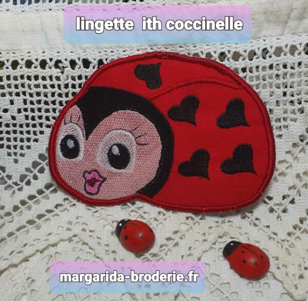 Margarida Broderie - Motifs machines à broder, broderie, FSL, ITH, Appliqués, Redwork, Motifs gratuits - Lingette Coccinelle (ITH)