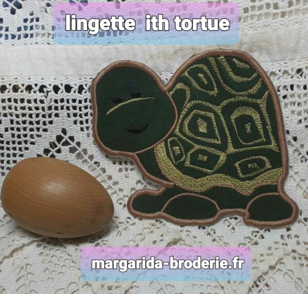 Margarida Broderie - Motifs machines à broder, broderie, FSL, ITH, Appliqués, Redwork, Motifs gratuits - Lingette Tortue (ITH)