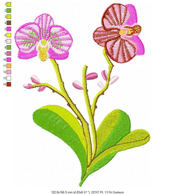 Margarida Broderie - Motifs machines à broder, broderie, FSL, ITH, Appliqués, Redwork, Motifs gratuits - Orchidée