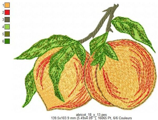 Margarida Broderie - Motifs machines à broder, broderie, FSL, ITH, Appliqués, Redwork, Motifs gratuits - Abricots