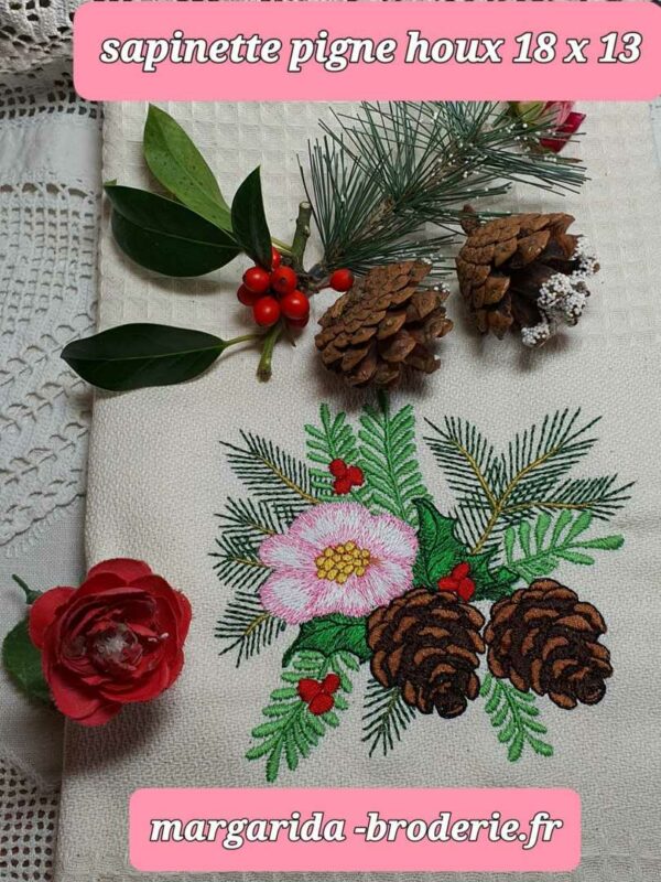 Margarida Broderie - Motifs machines à broder, broderie, FSL, ITH, Appliqués, Redwork, Motifs gratuits - Sapinette Pigne Houx