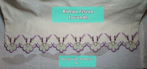 Margarida Broderie - Motifs machines à broder, broderie, FSL, ITH, Appliqués, Redwork, Motifs gratuits - Feston Lavande (3 tailles)