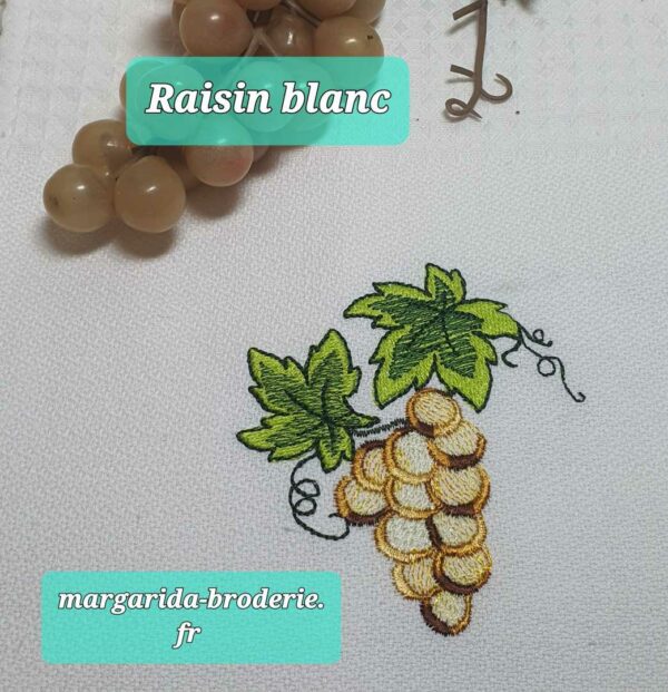 Margarida Broderie - Motifs machines à broder, broderie, FSL, ITH, Appliqués, Redwork, Motifs gratuits - Raisins blancs