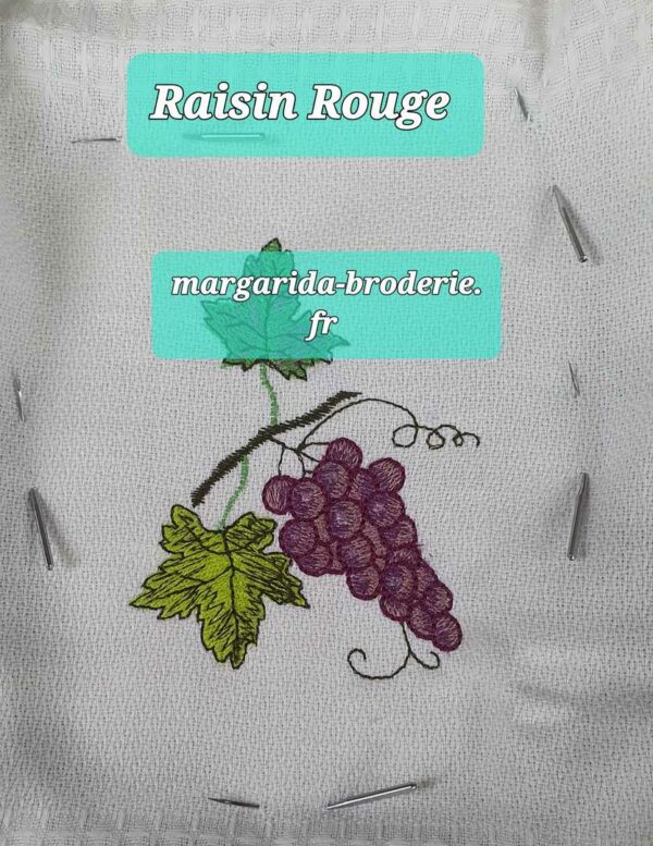 Margarida Broderie - Motifs machines à broder, broderie, FSL, ITH, Appliqués, Redwork, Motifs gratuits - Raisins rouges