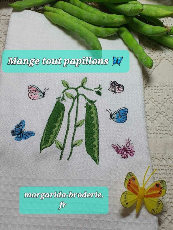 Margarida Broderie - Motifs machines à broder, broderie, FSL, ITH, Appliqués, Redwork, Motifs gratuits - Mange-tout papillons