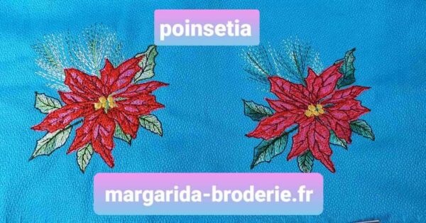 Margarida Broderie - Motifs machines à broder, broderie, FSL, ITH, Appliqués, Redwork, Motifs gratuits - Poinsetia