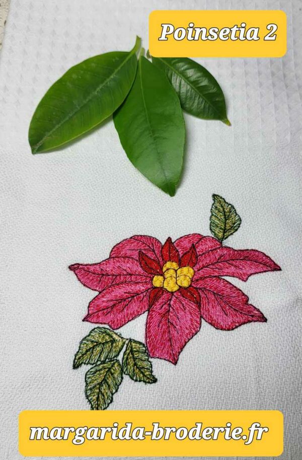 Margarida Broderie - Motifs machines à broder, broderie, FSL, ITH, Appliqués, Redwork, Motifs gratuits - Poinsetia