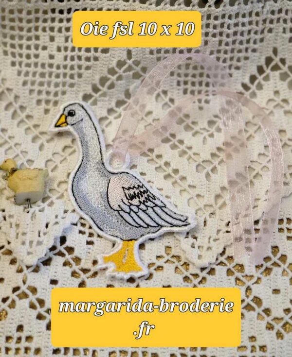 Margarida Broderie - Motifs machines à broder, broderie, FSL, ITH, Appliqués, Redwork, Motifs gratuits - Oie (FSL)