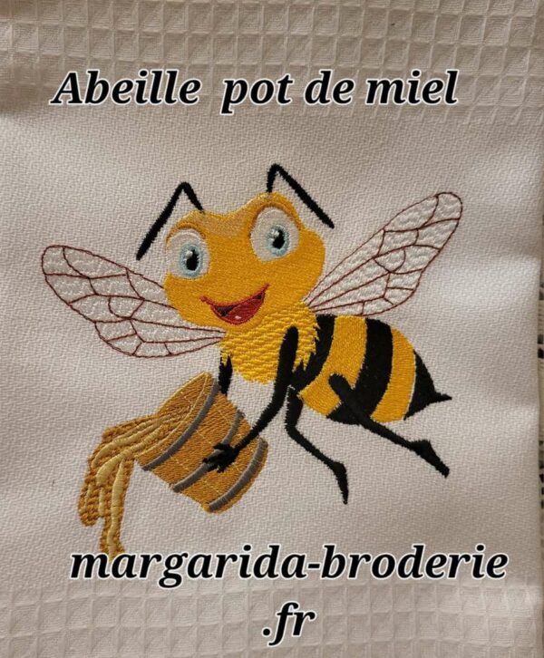 Margarida Broderie - Motifs machines à broder, broderie, FSL, ITH, Appliqués, Redwork, Motifs gratuits - Abeille Pot de miel