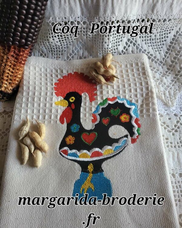 Margarida Broderie - Motifs machines à broder, broderie, FSL, ITH, Appliqués, Redwork, Motifs gratuits - Coq Portugais
