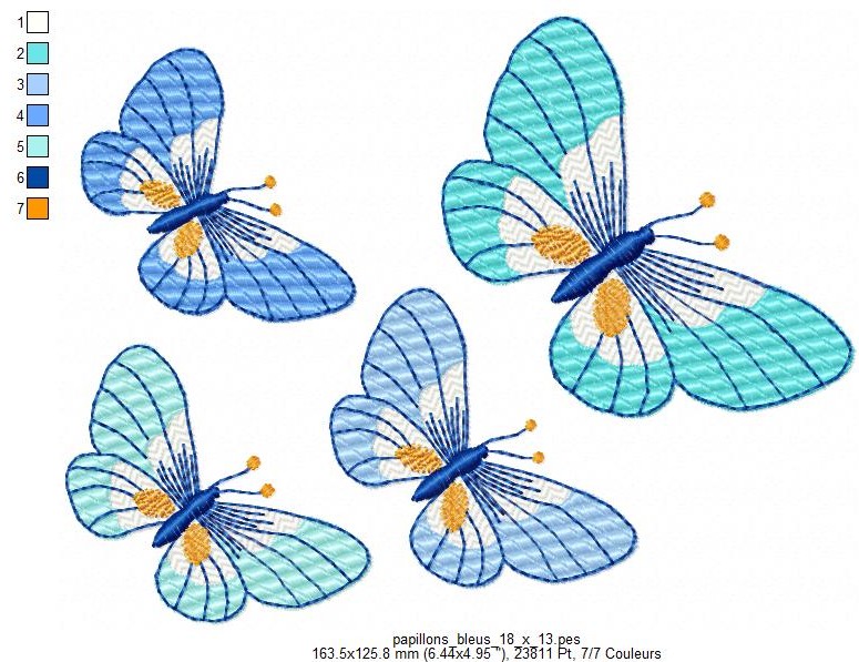 Margarida Broderie - Motifs machines à broder, broderie, FSL, ITH, Appliqués, Redwork, Motifs gratuits - Papillon rose