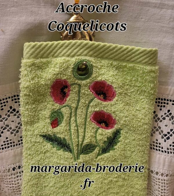 Margarida Broderie - Motifs machines à broder, broderie, FSL, ITH, Appliqués, Redwork, Motifs gratuits - Accroche – Coquelicots oranges (avec Tuto et Vidéo)