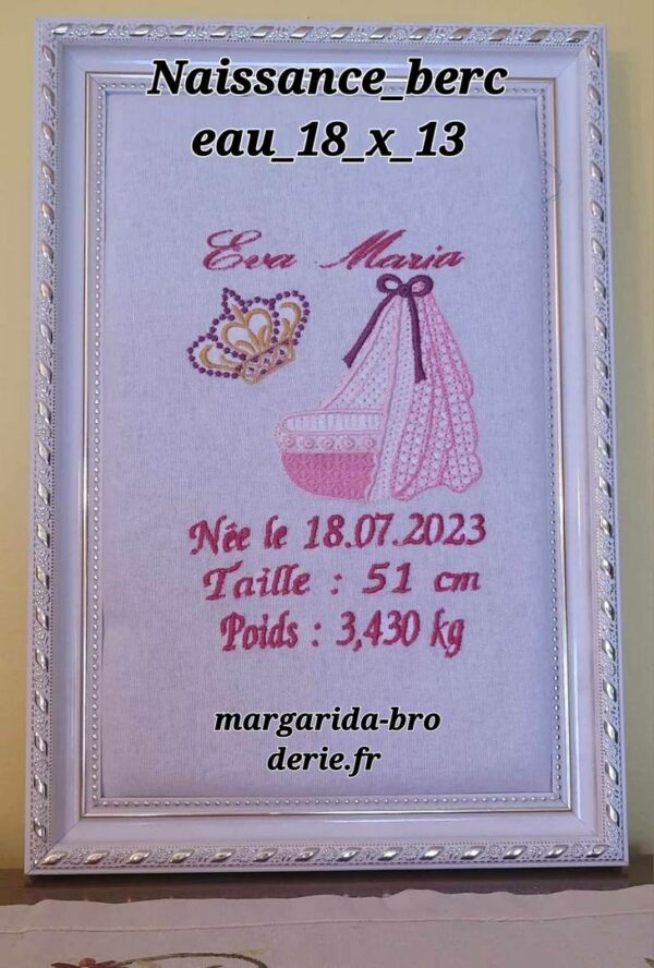 Margarida Broderie - Motifs machines à broder, broderie, FSL, ITH, Appliqués, Redwork, Motifs gratuits - Naissance Berceau garçon (avec Vidéo)