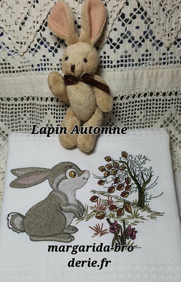 Margarida Broderie - Motifs machines à broder, broderie, FSL, ITH, Appliqués, Redwork, Motifs gratuits - Lapin Automne