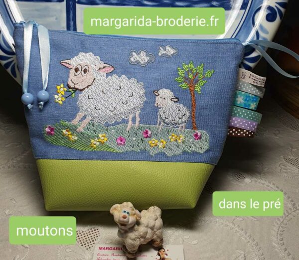 Margarida Broderie - Motifs machines à broder, broderie, FSL, ITH, Appliqués, Redwork, Motifs gratuits - Moutons dans le pré