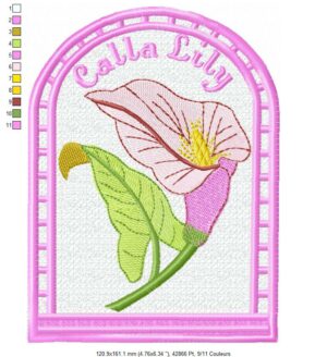 Margarida Broderie - Motifs machines à broder, broderie, FSL, ITH, Appliqués, Redwork, Motifs gratuits - Menu Calla Lily 18 x 13 (FSL) (avec tuto et vidéo)