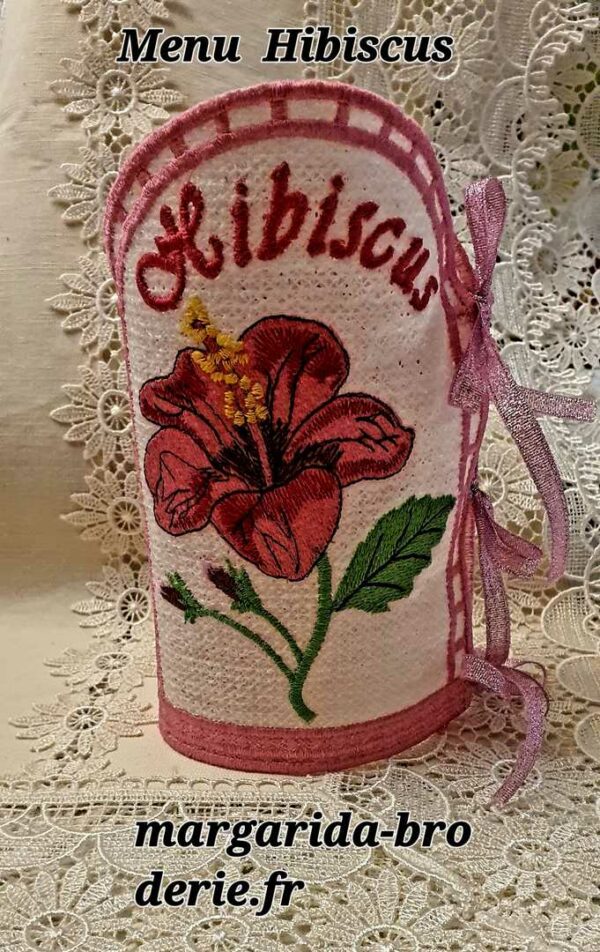 Margarida Broderie - Motifs machines à broder, broderie, FSL, ITH, Appliqués, Redwork, Motifs gratuits - Menu Hibiscus 26 x 16 (FSL) (avec vidéo)