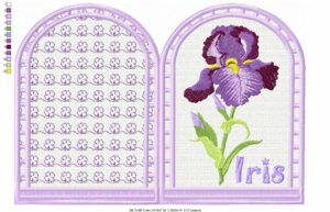 Margarida Broderie - Motifs machines à broder, broderie, FSL, ITH, Appliqués, Redwork, Motifs gratuits - Menu Iris violet 30 x 20 (FSL) (avec vidéo)