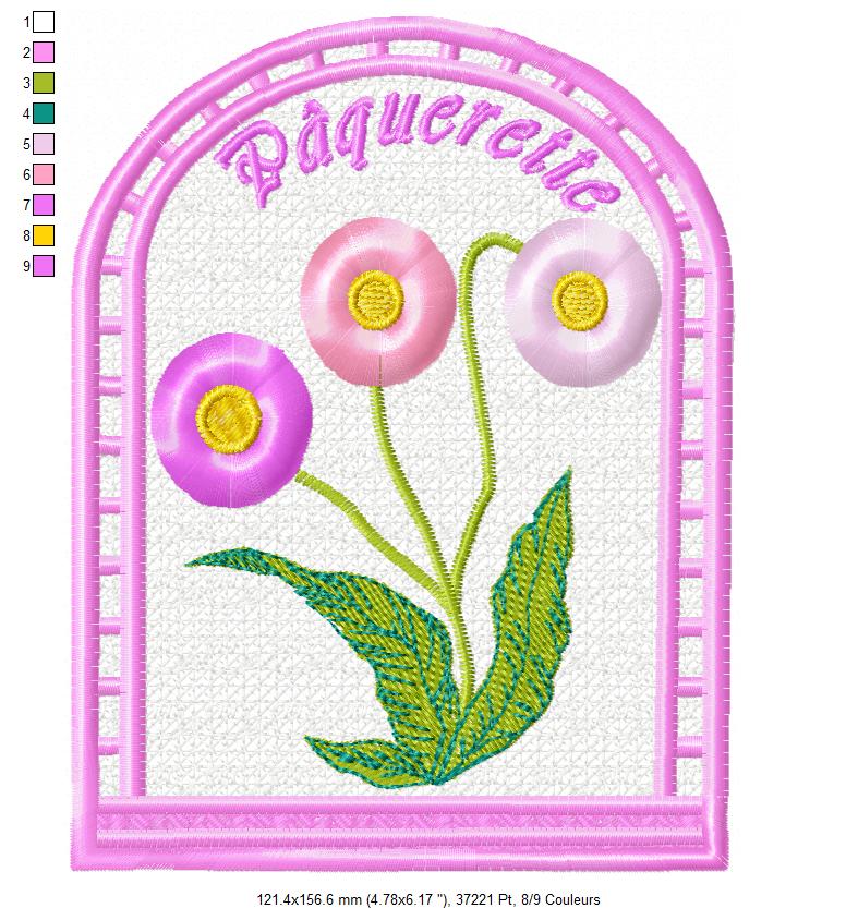 Margarida Broderie - Motifs machines à broder, broderie, FSL, ITH, Appliqués, Redwork, Motifs gratuits - Menu Passiflore 18 x 13 (FSL) (avec tuto et vidéo)