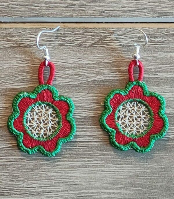 Margarida Broderie - Motifs machines à broder, broderie, FSL, ITH, Appliqués, Redwork, Motifs gratuits - Boucles d’oreilles (FSL)