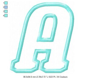 Margarida Broderie - Motifs machines à broder, broderie, FSL, ITH, Appliqués, Redwork, Motifs gratuits - Alphabet bleu (Appliqué) (avec tuto et vidéo)