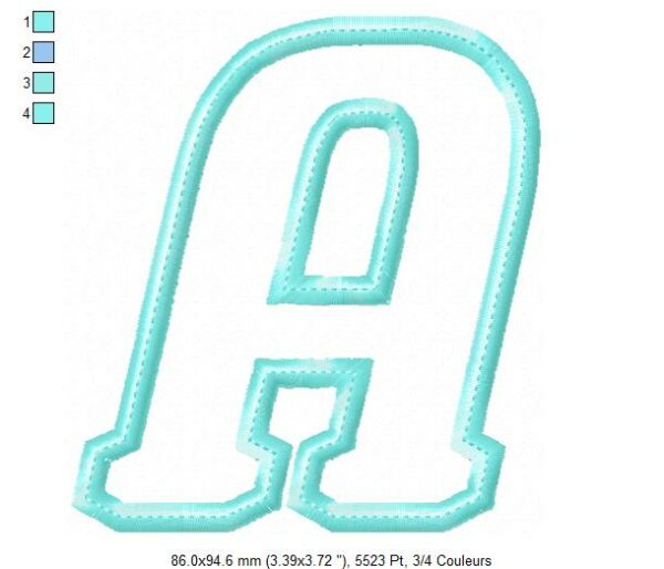 Margarida Broderie - Motifs machines à broder, broderie, FSL, ITH, Appliqués, Redwork, Motifs gratuits - Alphabet bleu (Appliqué) (avec tuto et vidéo)