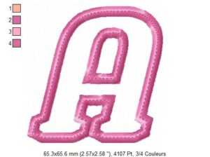 Margarida Broderie - Motifs machines à broder, broderie, FSL, ITH, Appliqués, Redwork, Motifs gratuits - Alphabet rose (Appliqué) (avec tuto et vidéo)