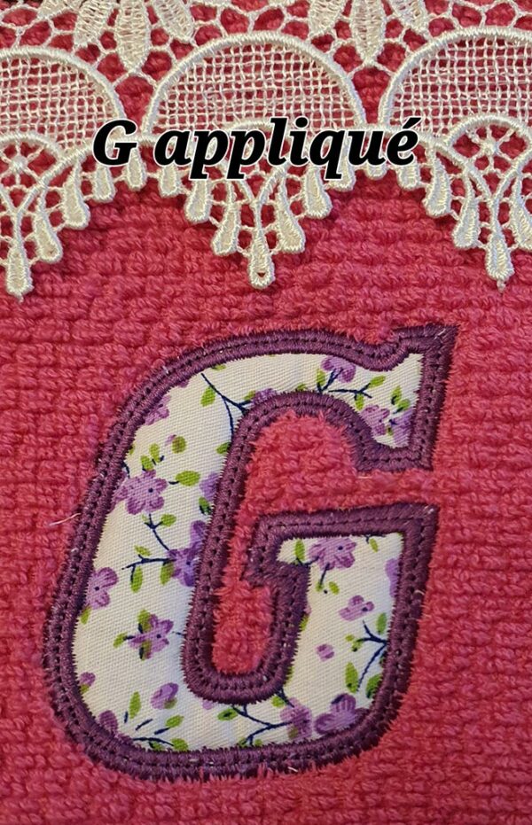 Margarida Broderie - Motifs machines à broder, broderie, FSL, ITH, Appliqués, Redwork, Motifs gratuits - Alphabet rose (Appliqué) (avec tuto et vidéo)