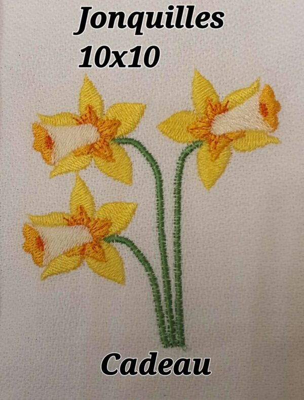 Margarida Broderie - Motifs machines à broder, broderie, FSL, ITH, Appliqués, Redwork, Motifs gratuits - Jonquilles