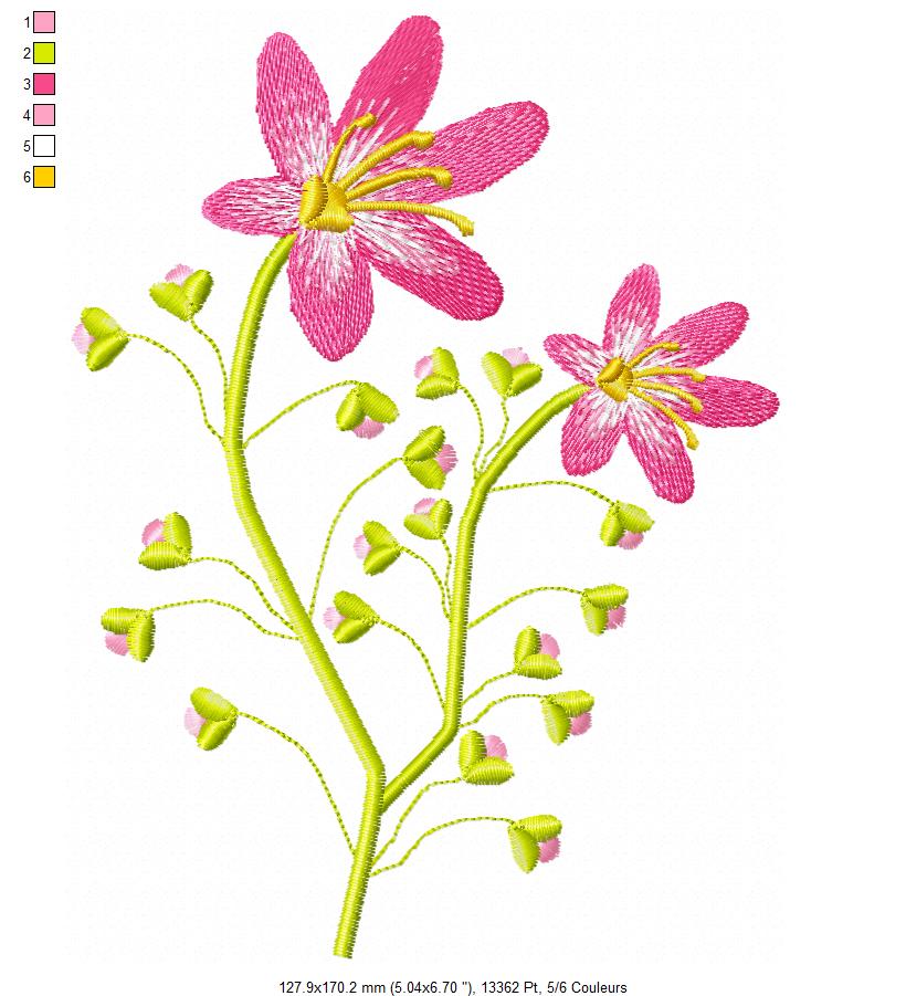 Margarida Broderie - Motifs machines à broder, broderie, FSL, ITH, Appliqués, Redwork, Motifs gratuits - Orchidée