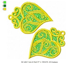 Margarida Broderie - Motifs machines à broder, broderie, FSL, ITH, Appliqués, Redwork, Motifs gratuits - Coeur (FSL) Porte-clés – avec Tuto
