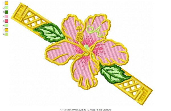 Margarida Broderie - Motifs machines à broder, broderie, FSL, ITH, Appliqués, Redwork, Motifs gratuits - Hibiscus (FSL)